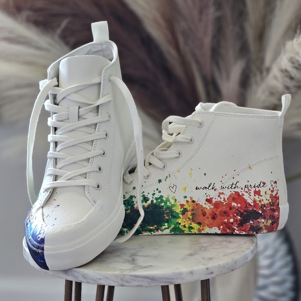 Dolce Vita x Trevor Andrew Paint Splatter High Top Sneakers Size W9.5  M7.5